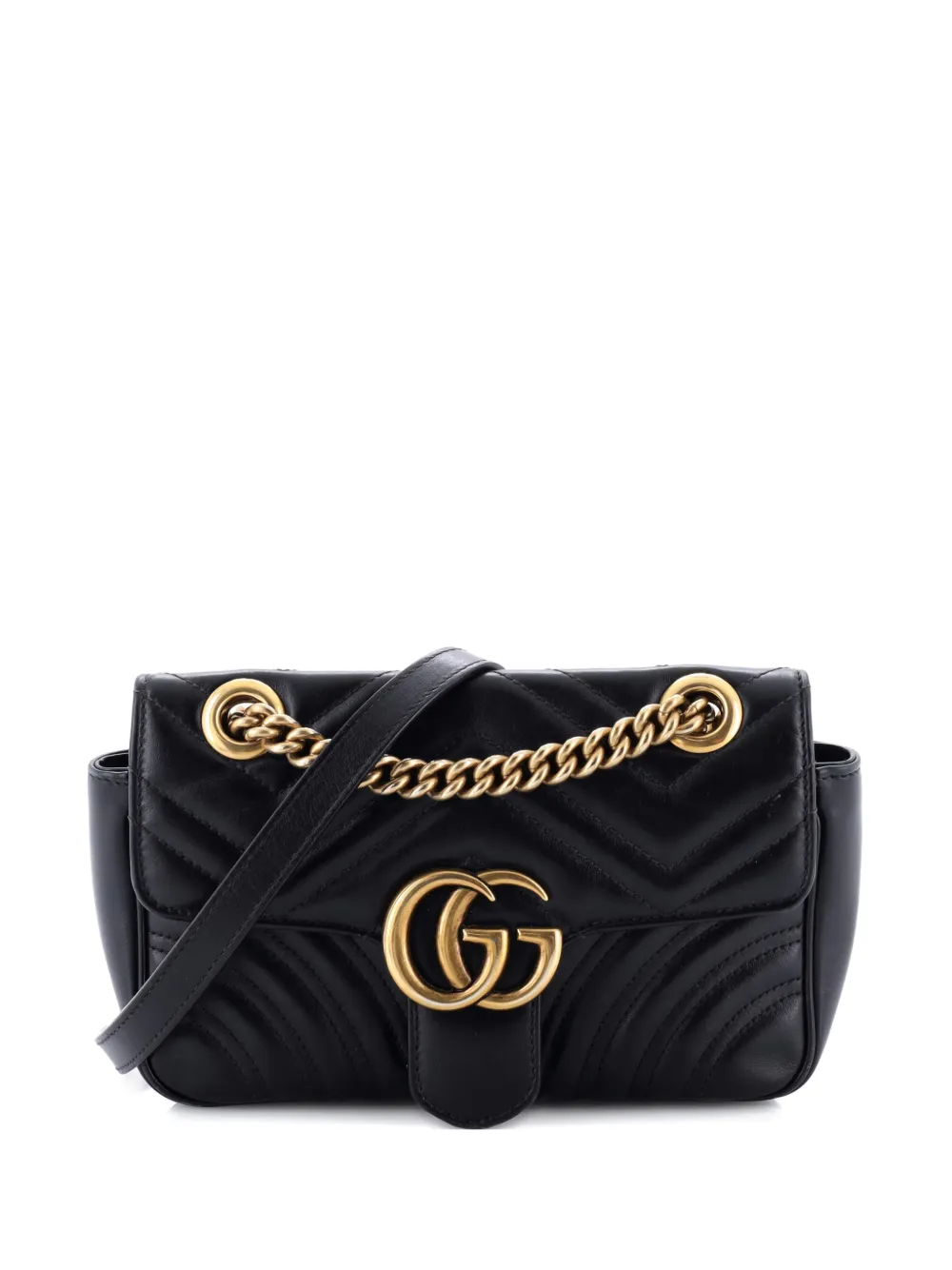 Gucci Pre-Owned GG Marmont Flap Bag Matelasse Leather Mini crossbody bag - Nero