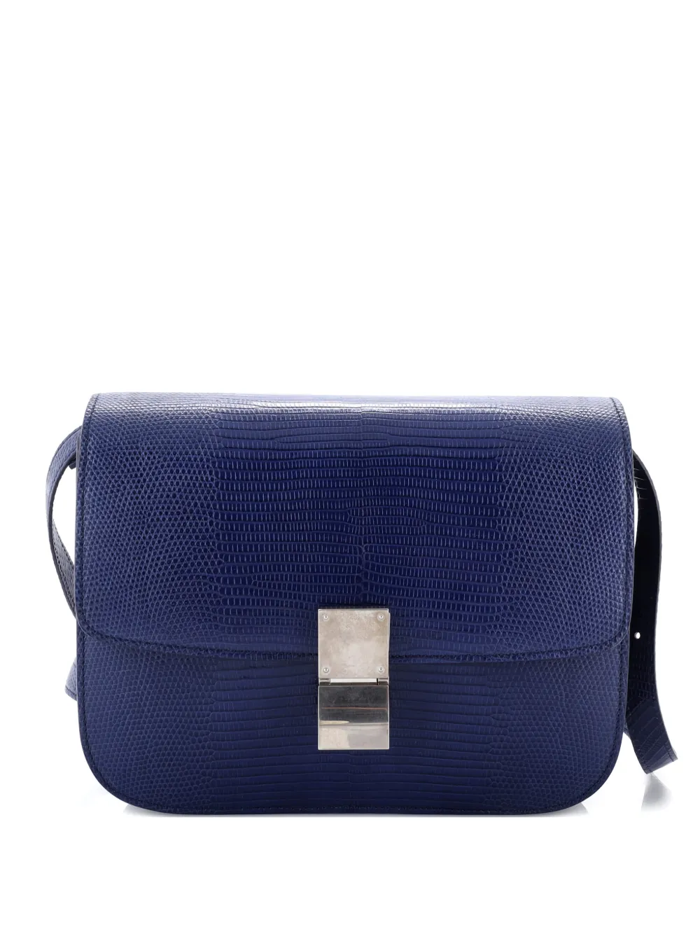 Celine Pre-Owned Classic Box Bag Lizard Medium shoulder bag - Blu