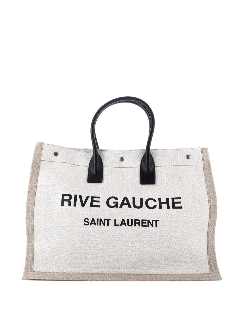 Saint Laurent Pre-Owned Rive Gauche Shopper Canvas Large tote bag | Neutrals | Image 1