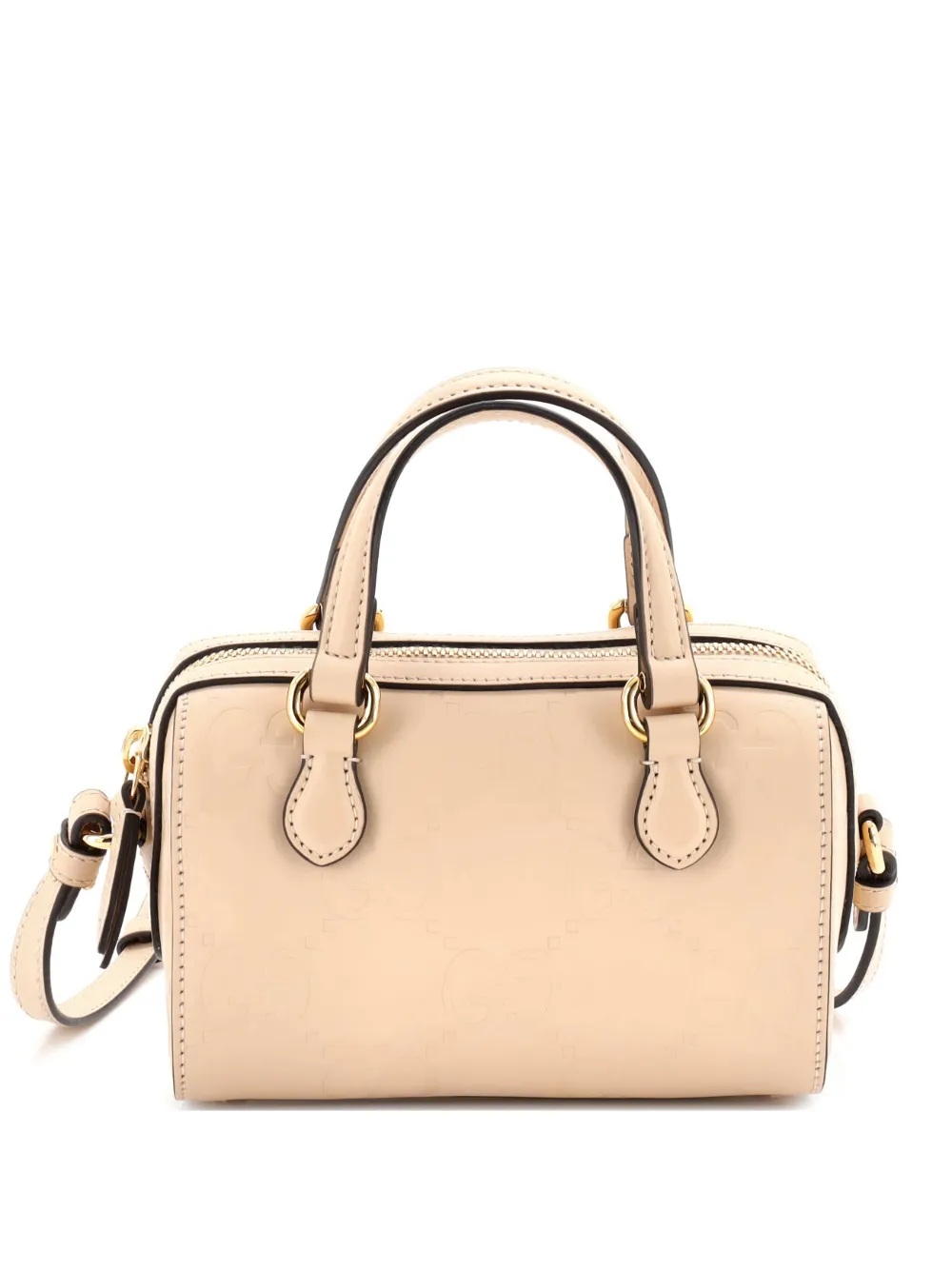 Gucci Pre-Owned Convertible Top Handle Bag Jumbo GG Embossed Leather Mini satchel - Toni neutri