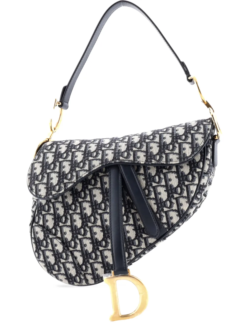 Christian Dior Pre-Owned Saddle Handbag Oblique Canvas Medium shoulder bag - Blu