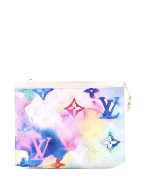 Louis Vuitton Pre-Owned bolsa de mano Pochette Voyage de lona MM con monograma Watercolour de edición limitada
