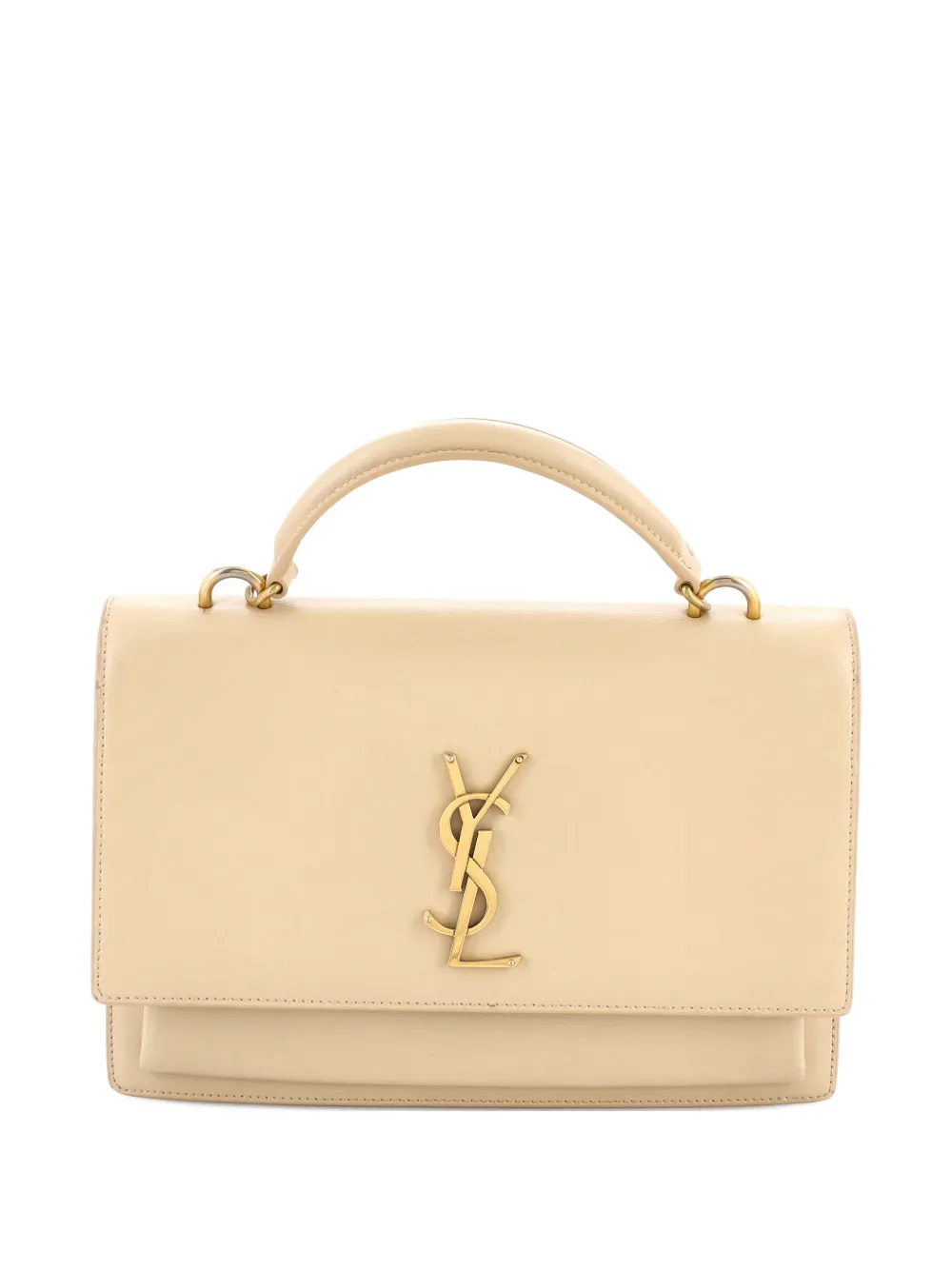 SAINT LAURENT Pre-owned Sunset Top Handle Leather Medium Shoulder Bag In Neutral