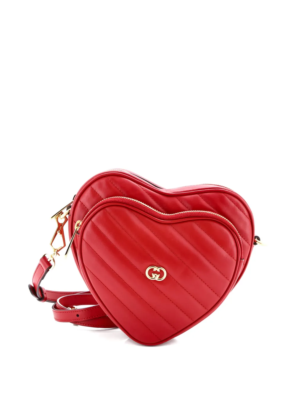 Gucci Pre-Owned Interlocking G Heart Diagonal Quilted Leather Mini shoulder bag - Rosso