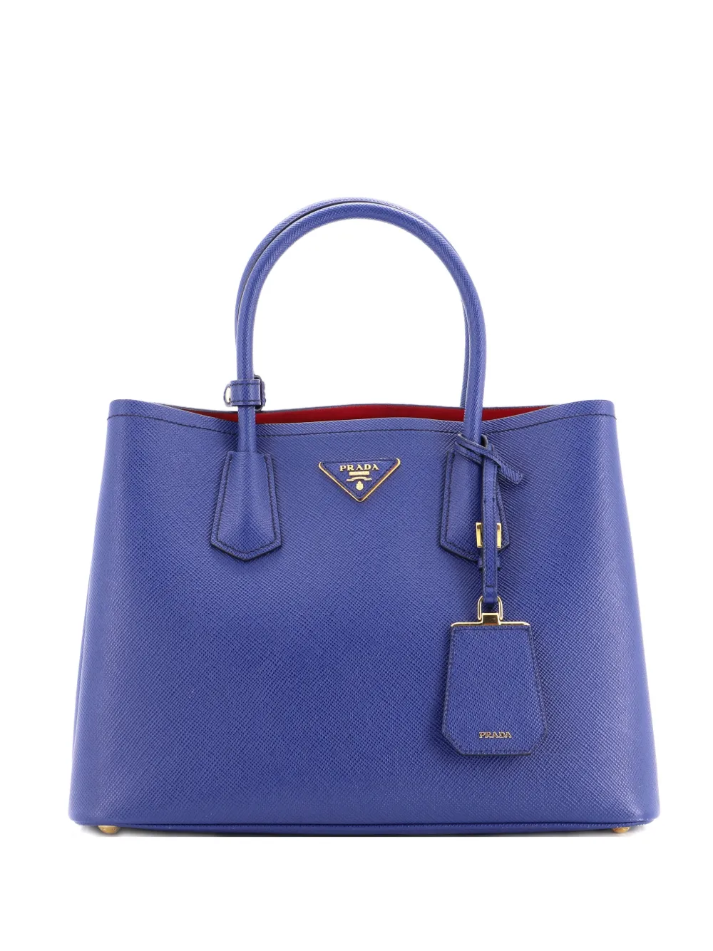 Prada Pre-Owned Cuir Double Saffiano Leather Medium tote bag - Blu