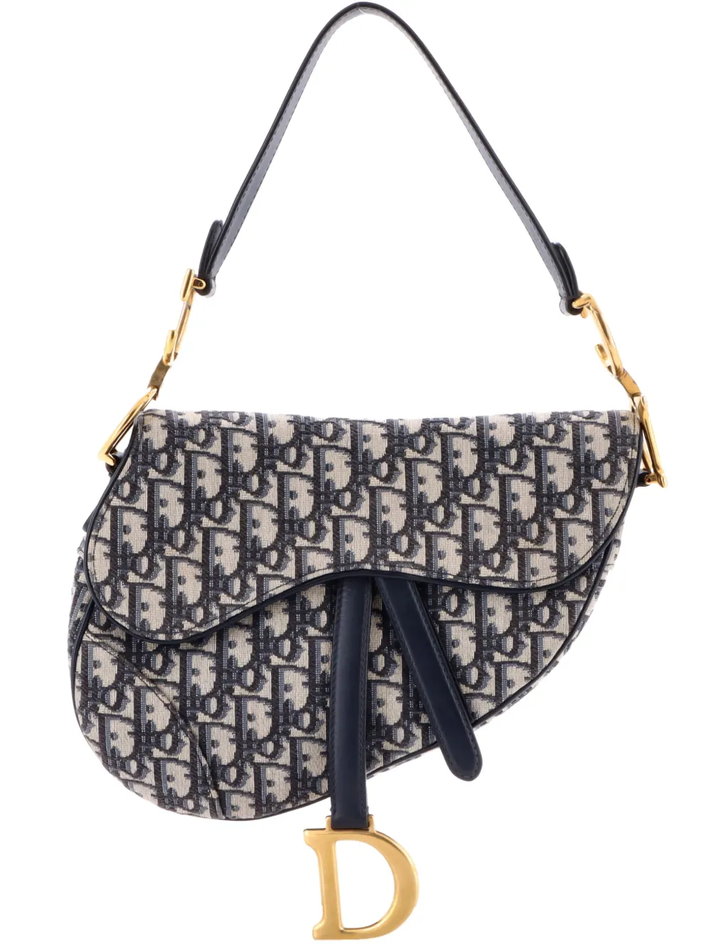 Christian Dior Pre-Owned Saddle Handbag Oblique Canvas Medium shoulder bag - Blu