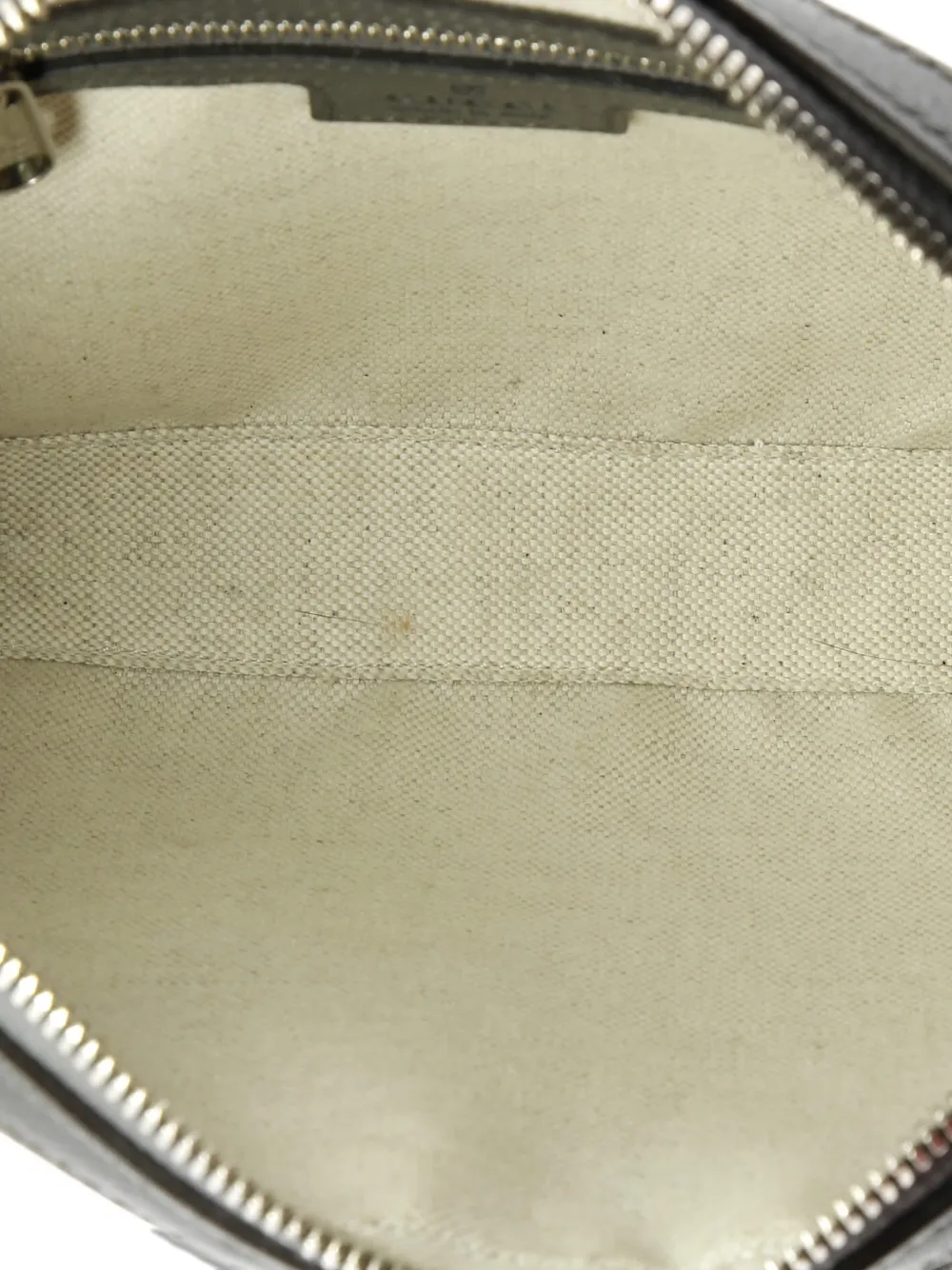 Pre-owned Gucci Ophidia Zip Wristlet Shoulder Bag Gg Coated Canvas Small Crossbody Bag In Gray