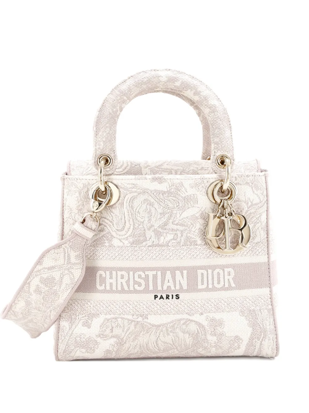 Christian Dior Pre-Owned Toile de Jouy Lady D-Lite Bag Embroidered Canvas tote bag - Rosa