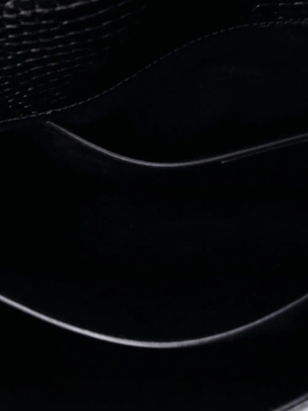 SAINT LAURENT Pre-owned Sunset Crocodile Embossed Leather Large Crossbody Bag In Black