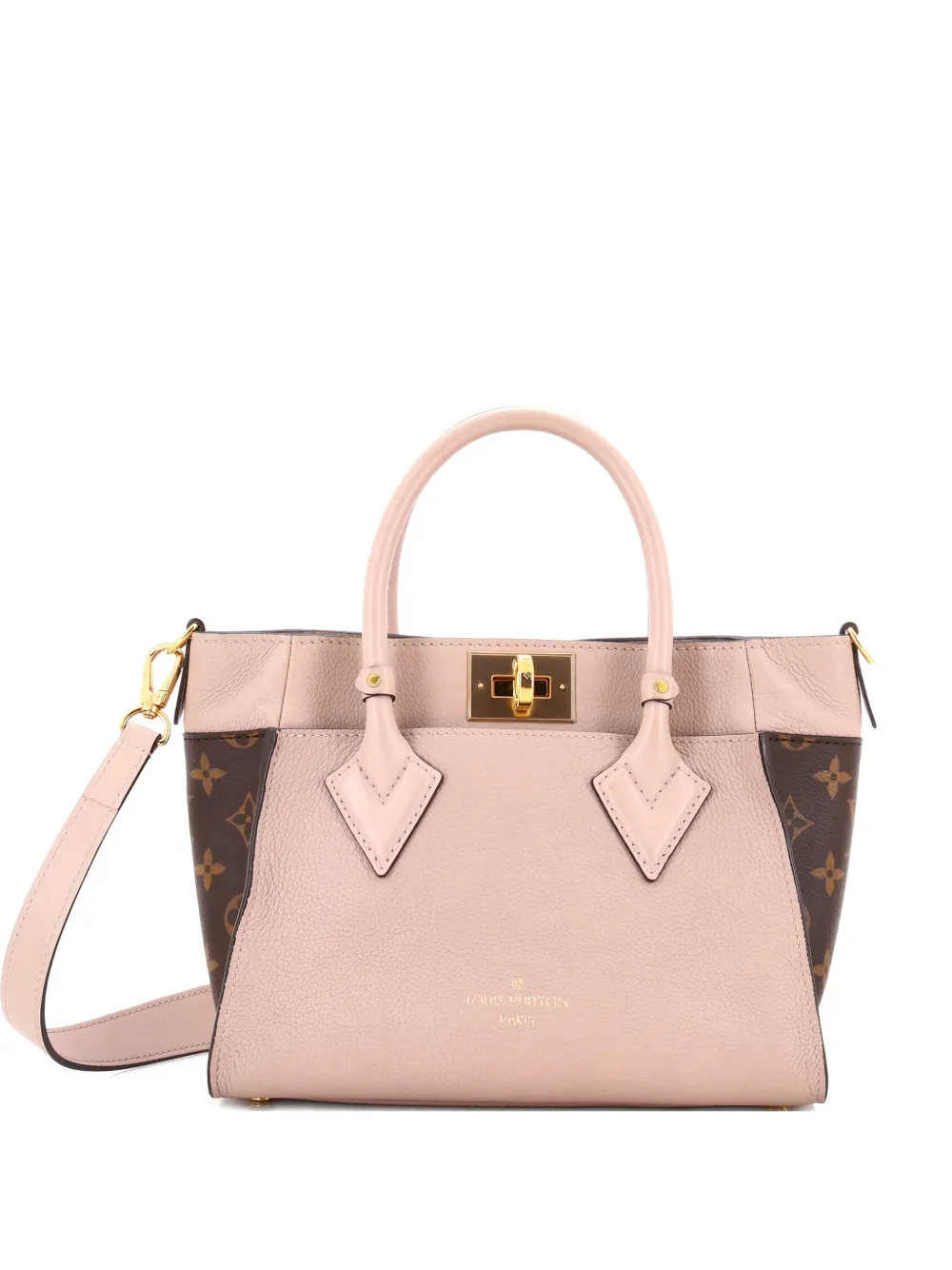 Louis Vuitton Pre-Owned On My Side Tote Leather with Monogram Canvas PM shoulder bag - Brown
