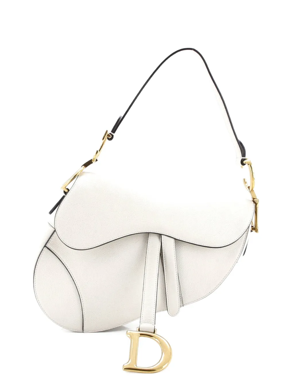 Christian Dior Pre-Owned Saddle Handbag Leather Medium shoulder bag - White
