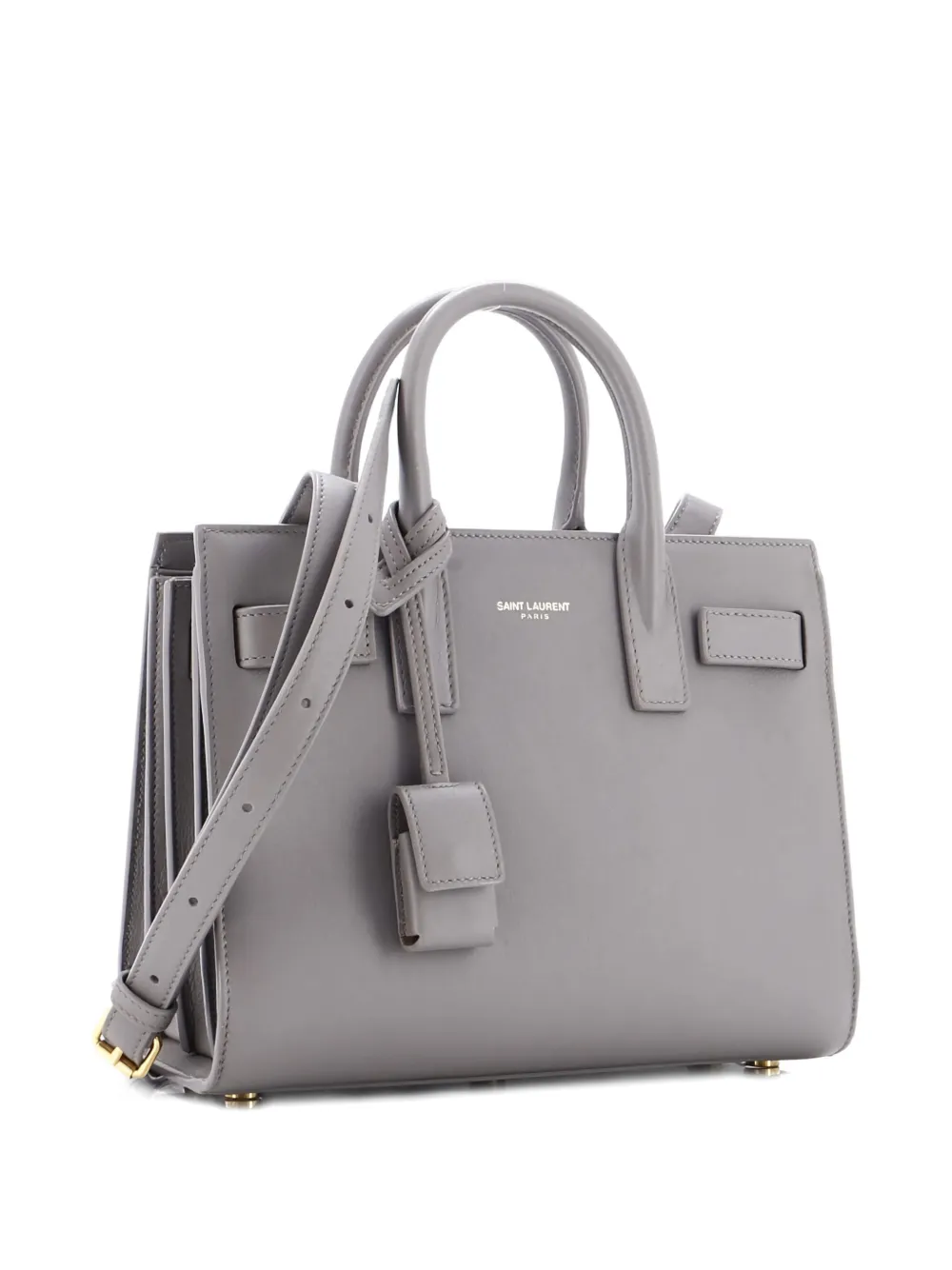 SAINT LAURENT Pre-owned Sac De Jour Nm Bag Leather Nano Tote Bag In Gray
