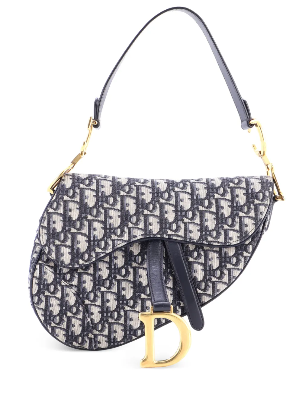 Christian Dior Pre-Owned Saddle Handbag Oblique Canvas Medium shoulder bag - Blue