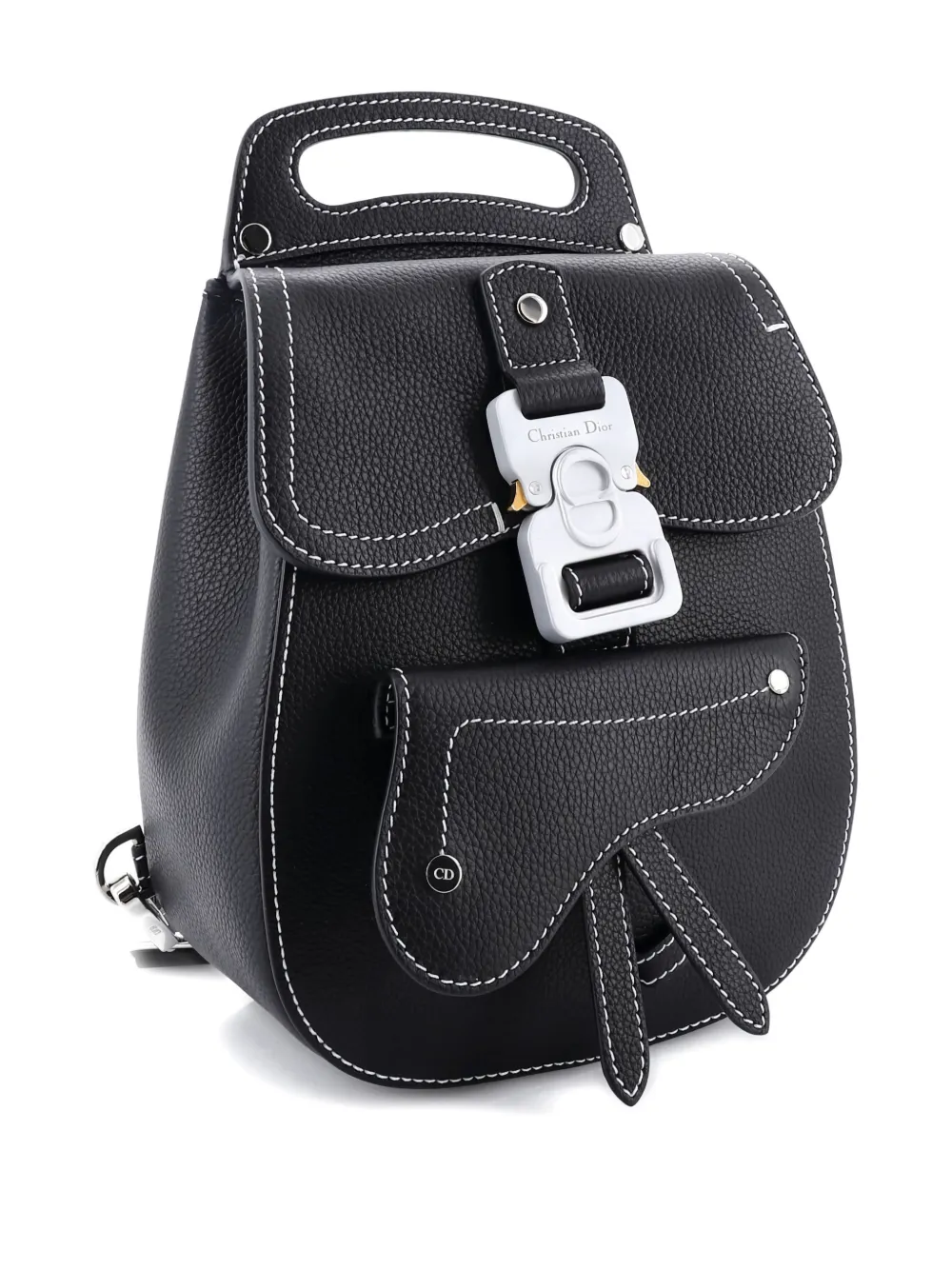 Pre-owned Dior Gallop Sling Bag Leather Belt Bag In Black