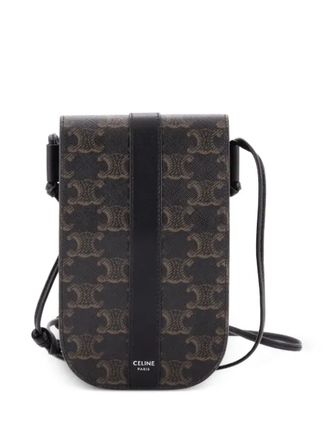 Celine Pre-Owned bolsa de mano para teléfono de lona Triomphe con piel