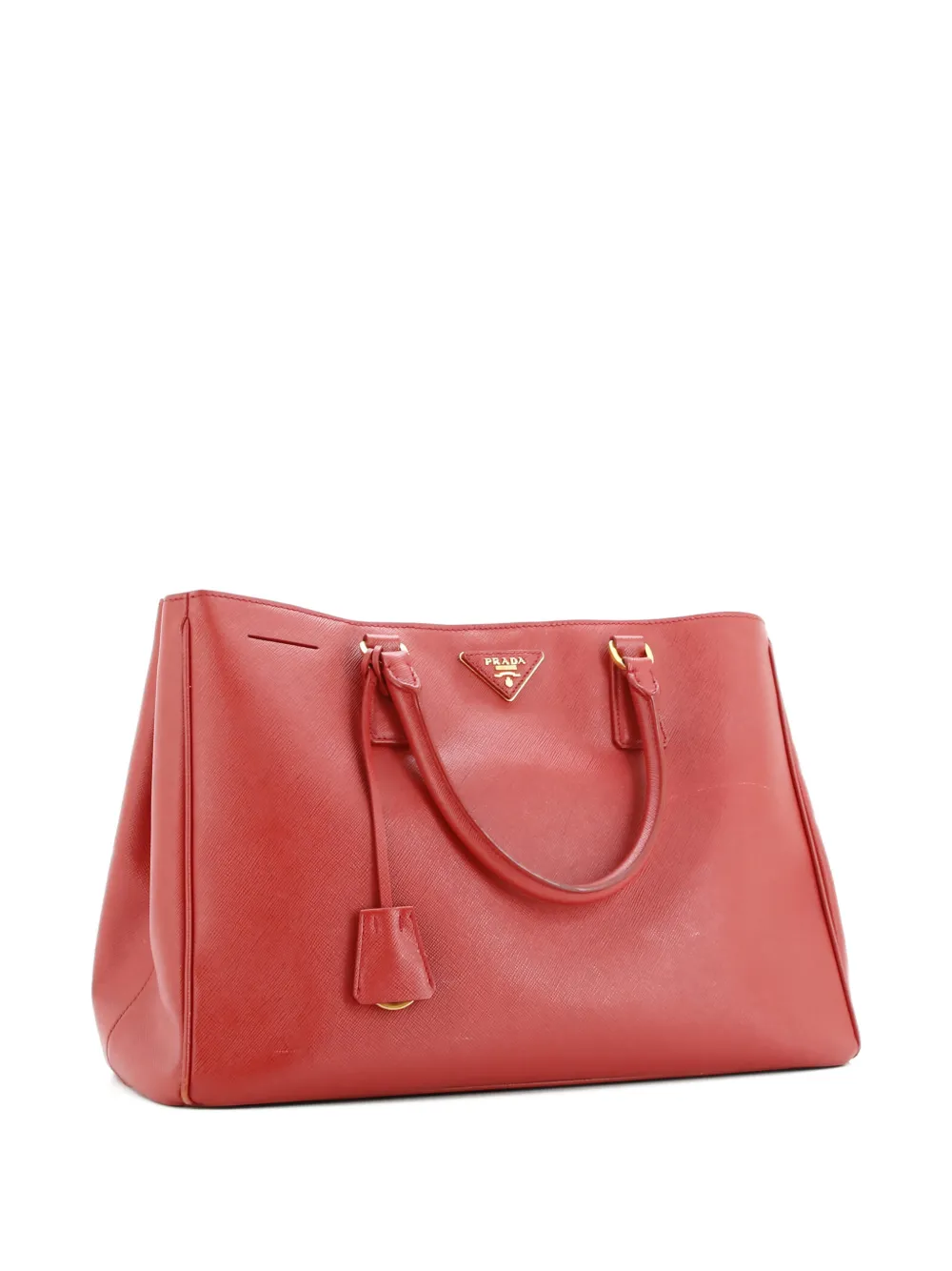 Pre-owned Prada Lux Open Saffiano Leather Large Tote Bag In Red