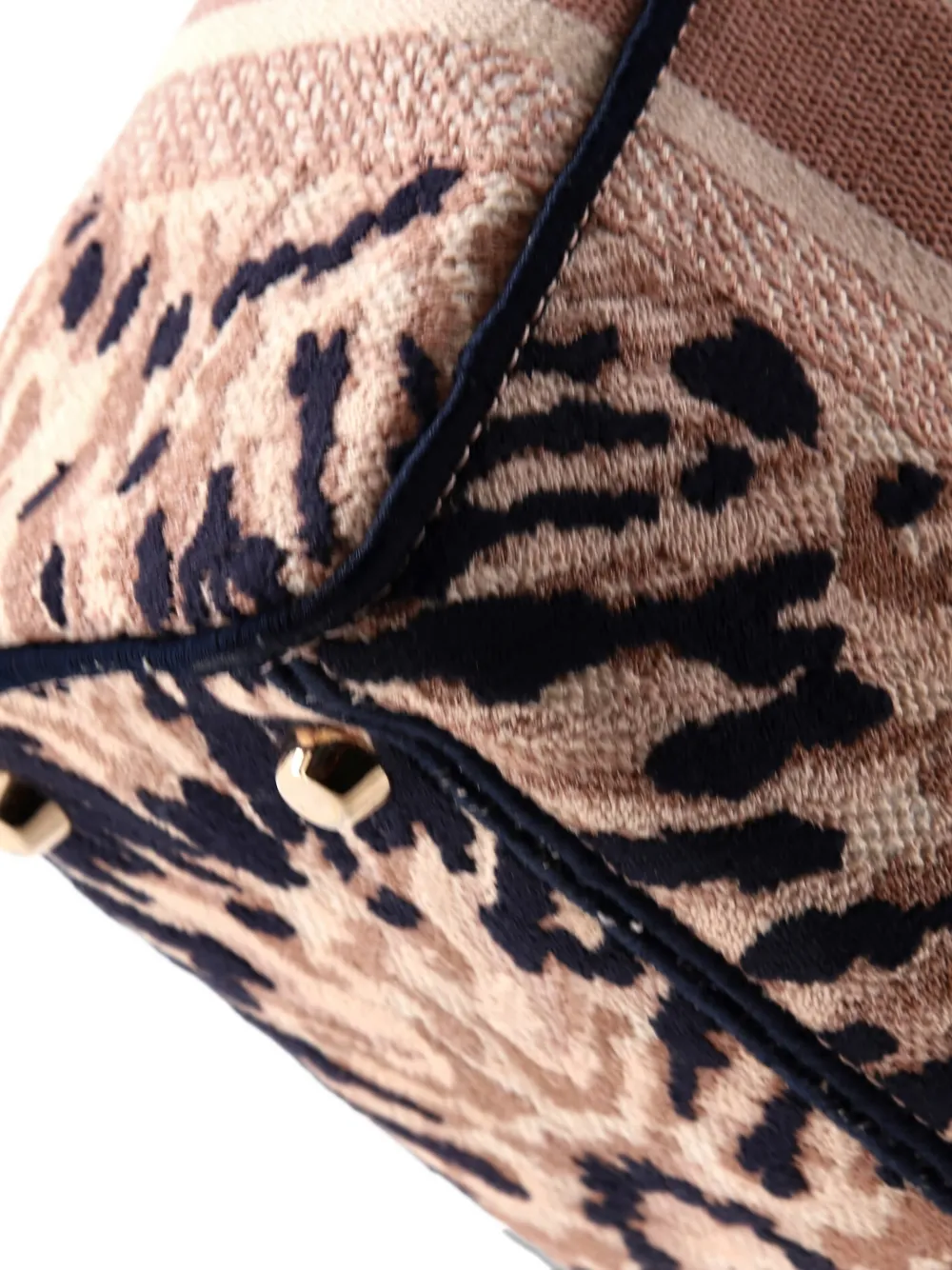 DIOR Pre-owned Lady D-lite Bag Embroidered Canvas Medium Satchel In Blue