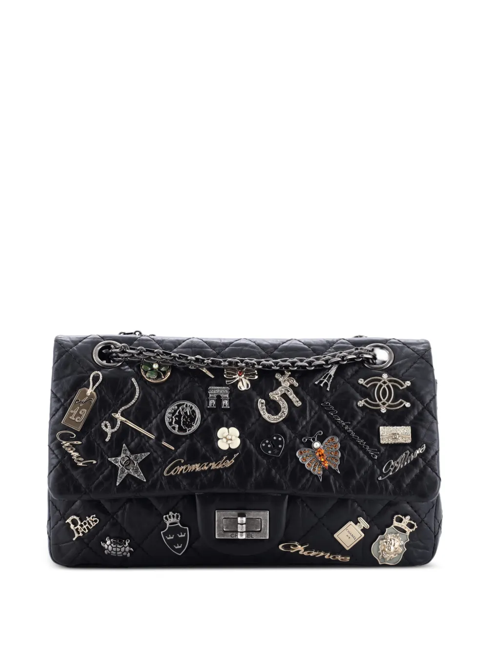 CHANEL Pre-Owned Lucky Charms Reissue 2.55 Flap Bag Quilted Aged Calfskin 225 shoulder bag - Nero