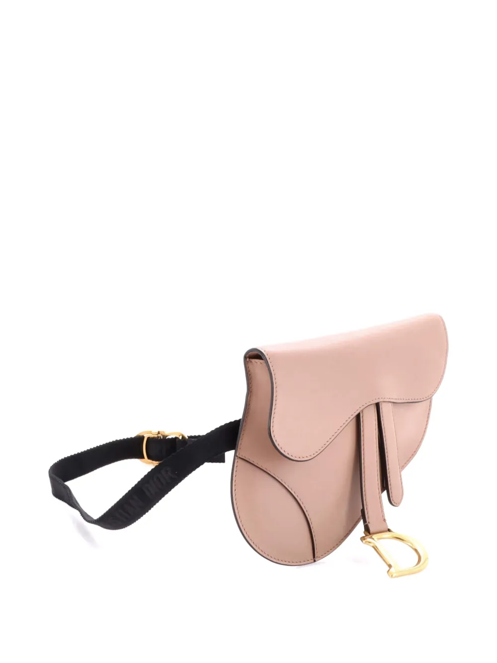 DIOR Pre-owned Saddle Leather Belt Bag In Neutral