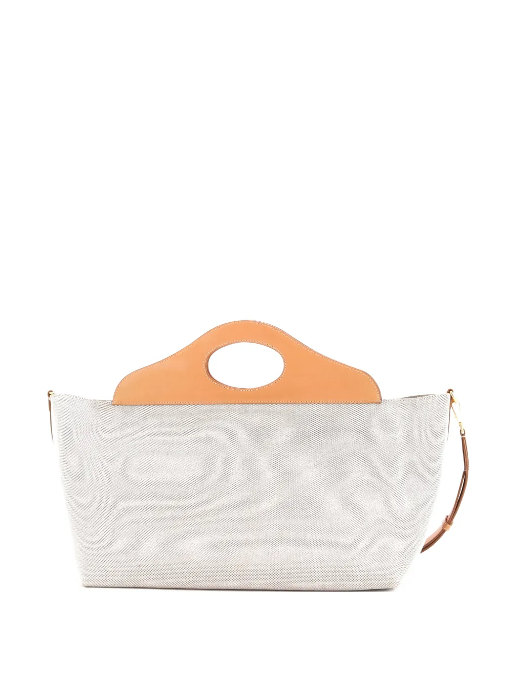 Pre-owned Burberry Soft Pocket Canvas With Leather Medium Tote Bag In Brown