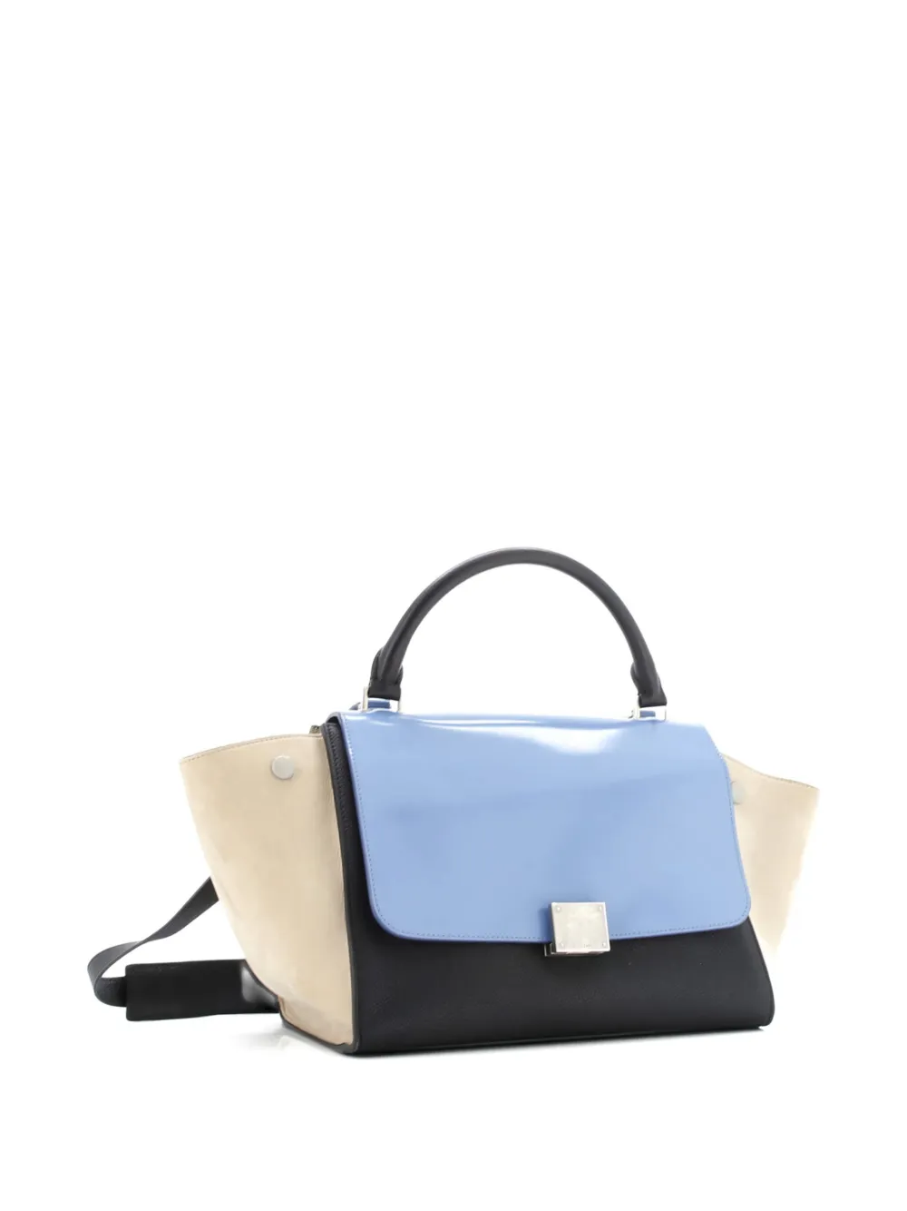 Trapeze Bag Leather With Patent Small Satchel