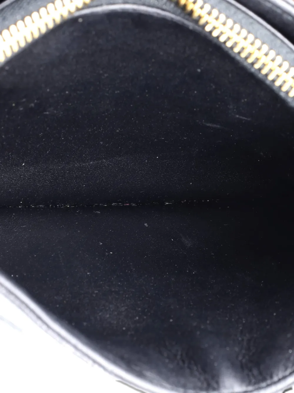 Pre-owned Dior Caro Zipped Pouch With Chain Cannage Quilt Leather Shoulder Bag In Black