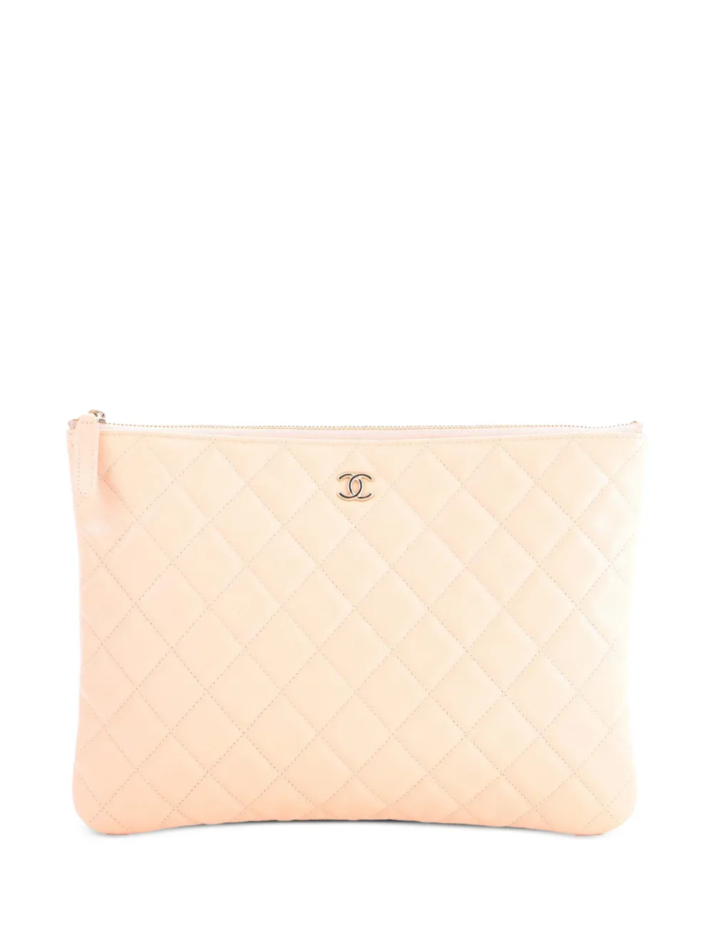 CHANEL Pre-Owned O Case Quilted Caviar Medium clutch bag - Toni neutri
