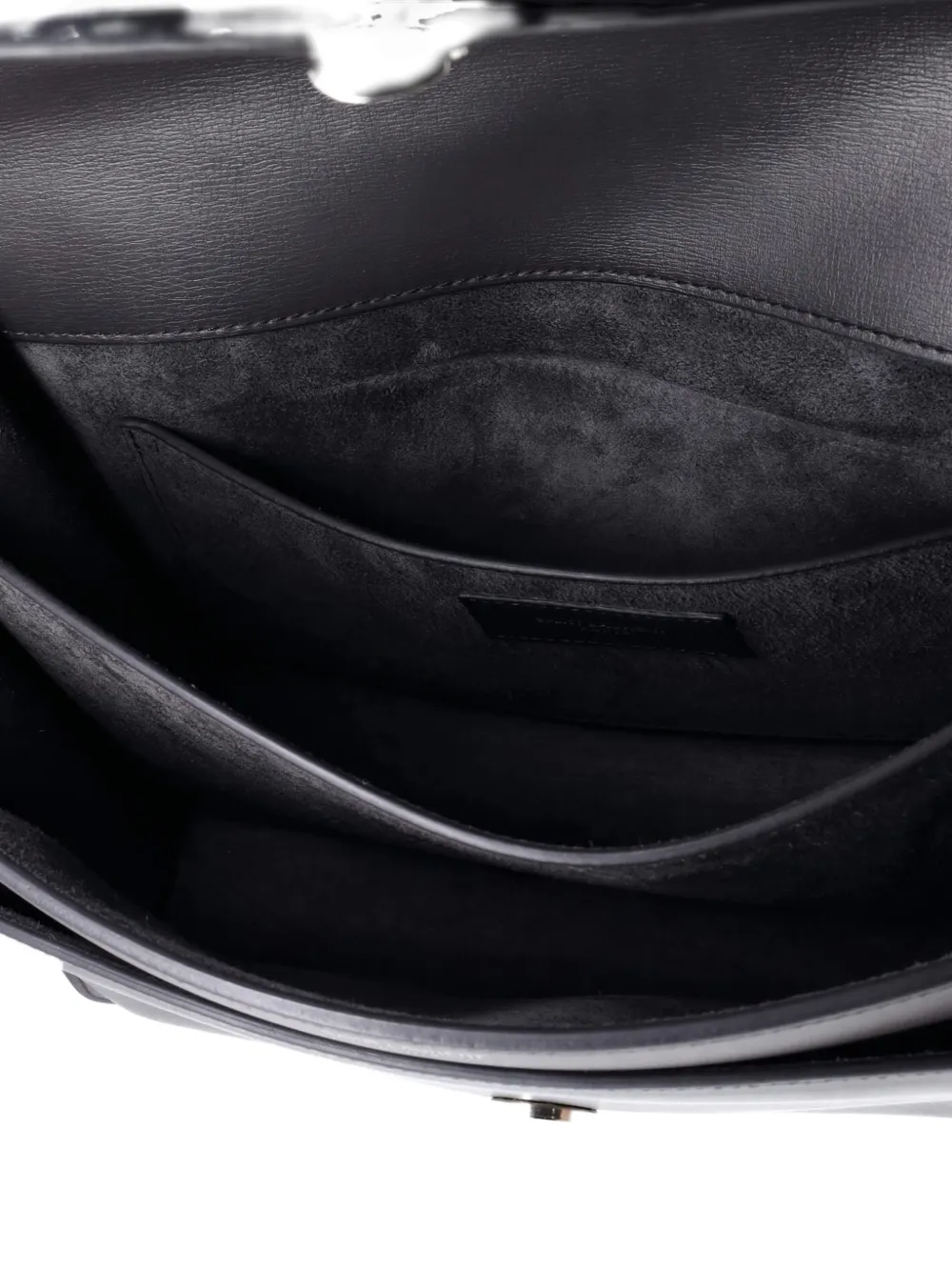 Pre-owned Saint Laurent Sunset Leather Large Crossbody Bag In Gray