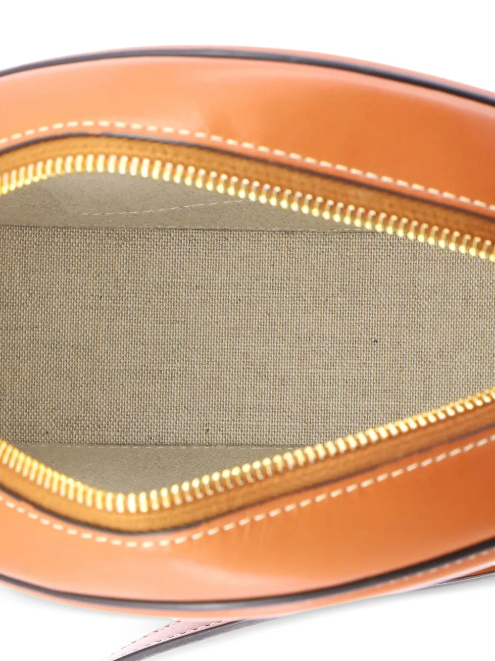 Triomphe Oval Straw And Leather Crossbody Bag