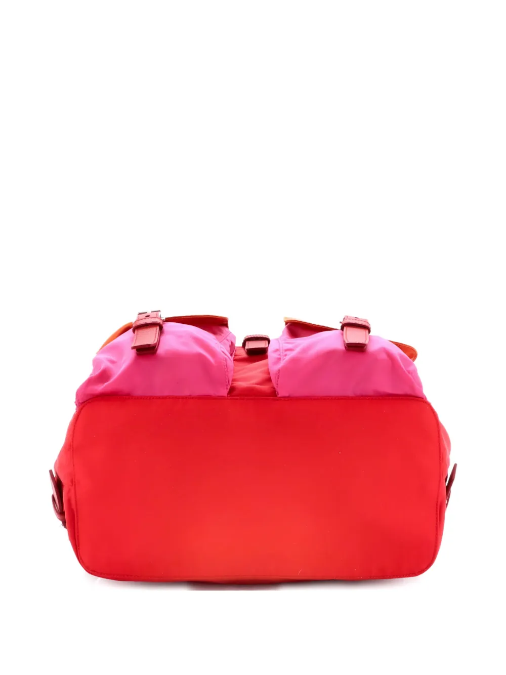 Pre-owned Prada Double Front Pocket Tessuto Medium Backpack In Orange