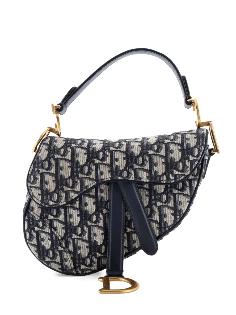 Christian Dior Pre-Owned Saddle Handbag Oblique Canvas Mini shoulder bag - Blu