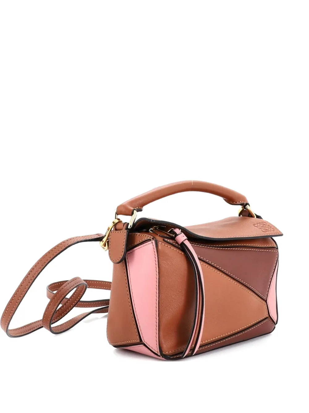 Loewe Pre-Owned Borsa a tracolla Puzzle mini in pelle - Marrone