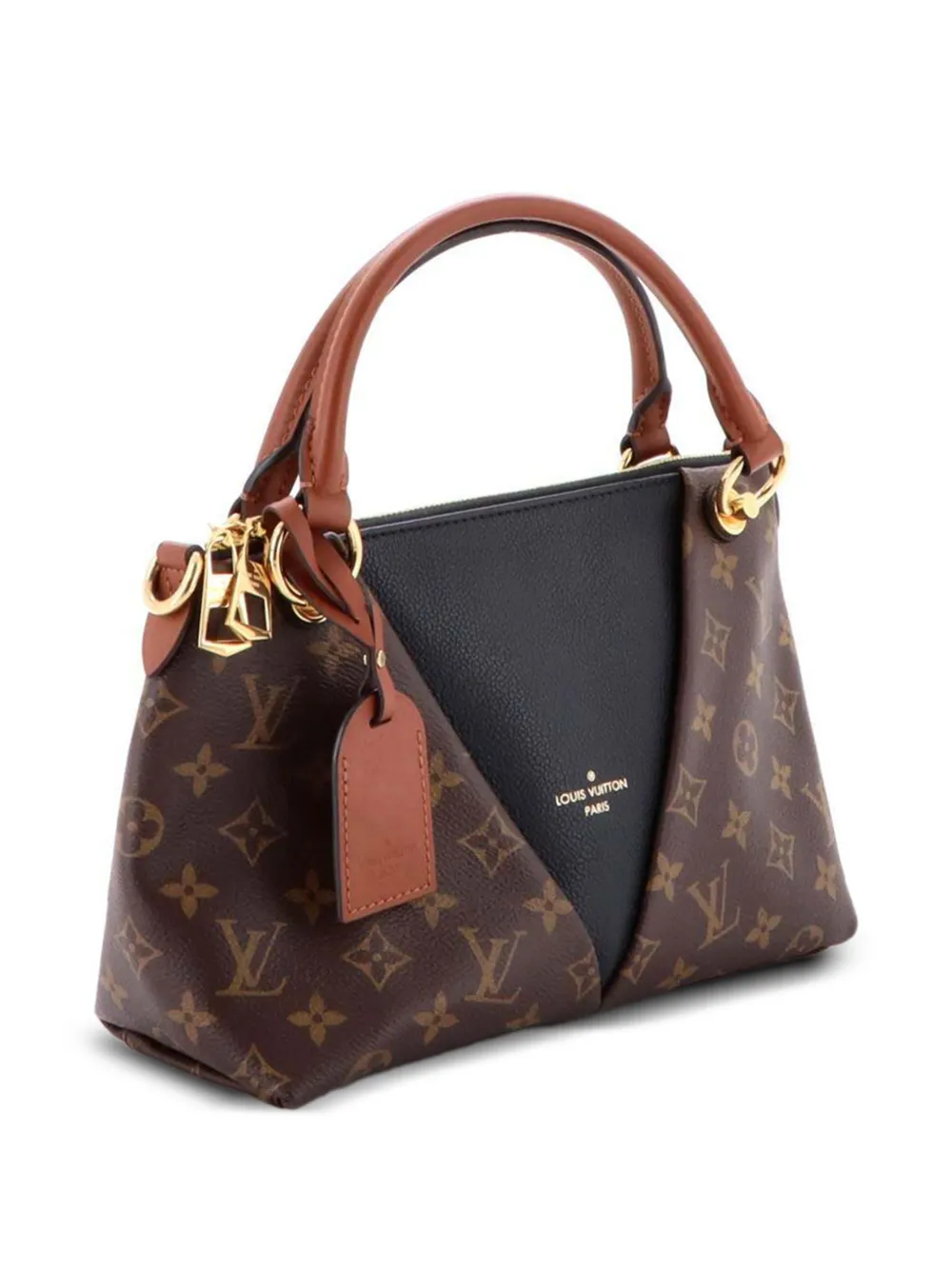 V Monogram Canvas And Leather Bb Tote Bag