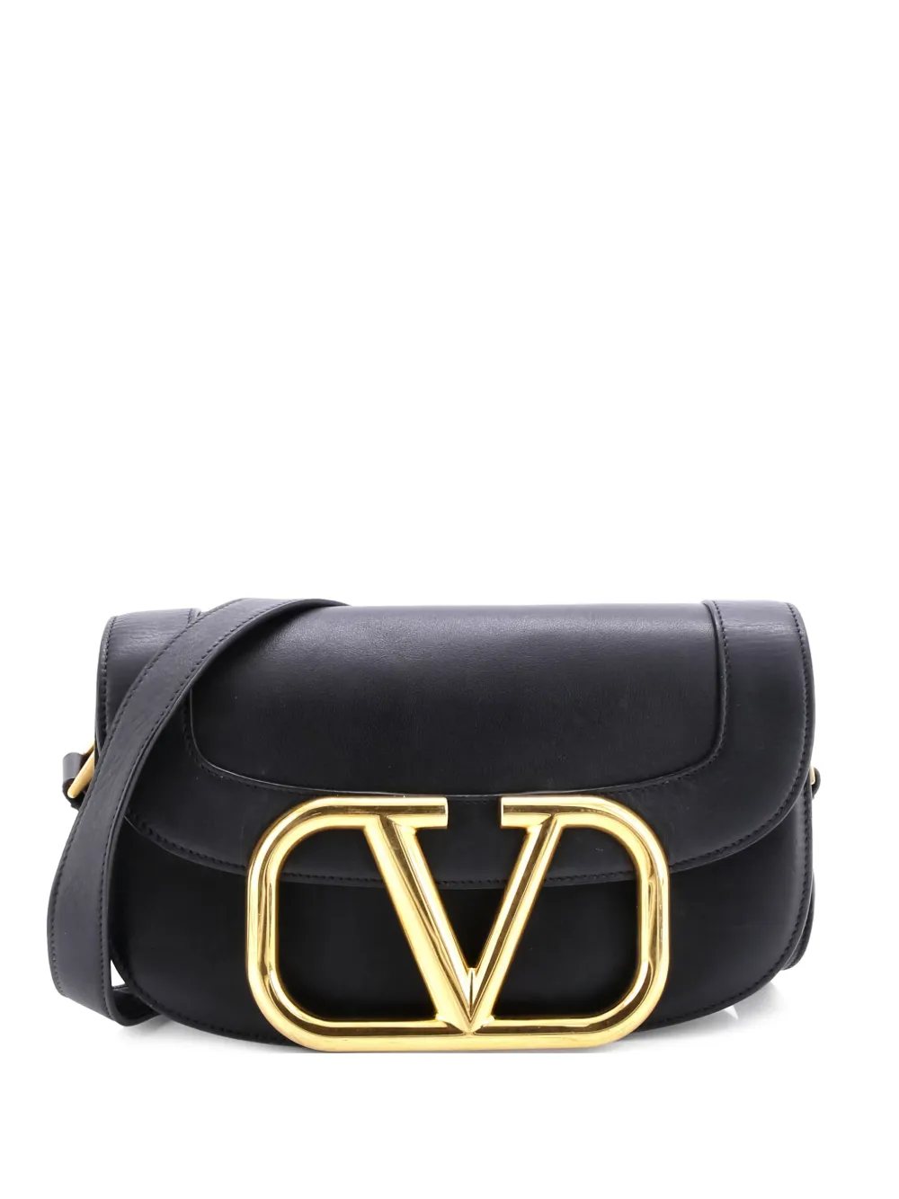 Valentino Garavani Pre-Owned Supervee Leather Medium crossbody bag - Nero