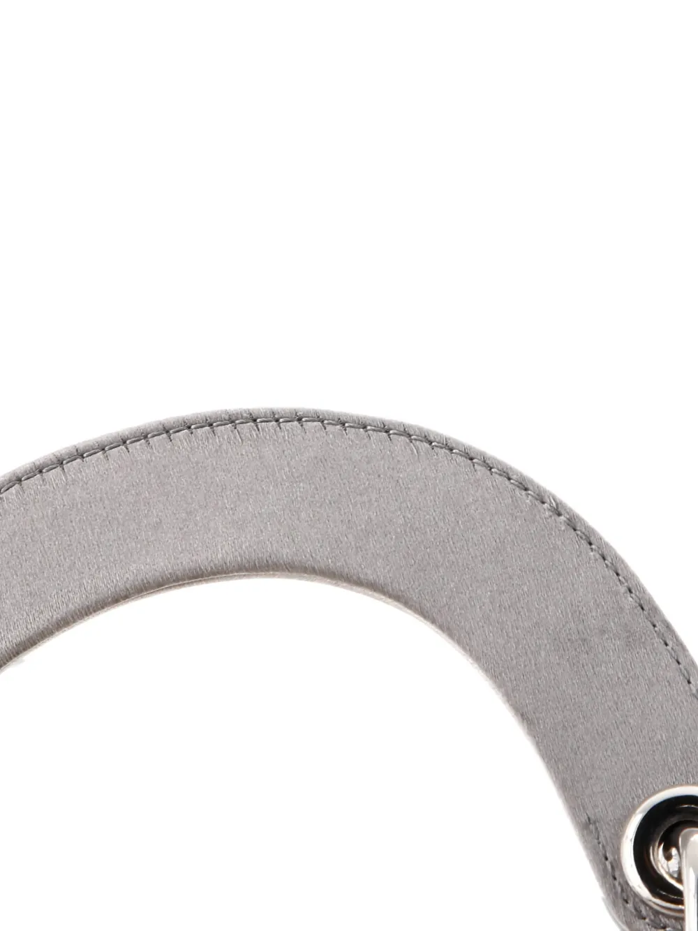 Pre-owned Dior Lady  Bag Crystal Embellished Cannage Quilt Satin Mini Satchel In Gray