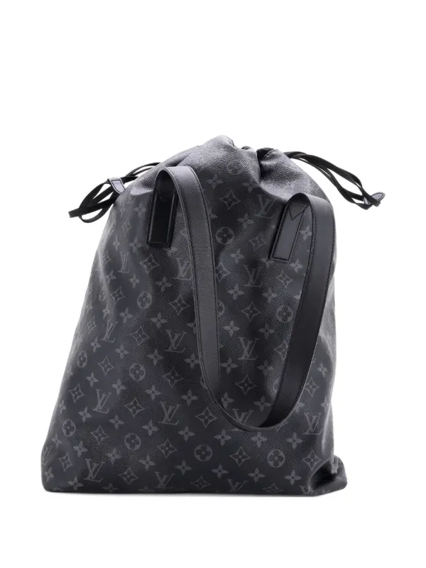 Louis Vuitton Pre-Owned Cabas Light Drawstring Bag Monogram Eclipse Canvas  Shoulder Bag | Black | FARFETCH