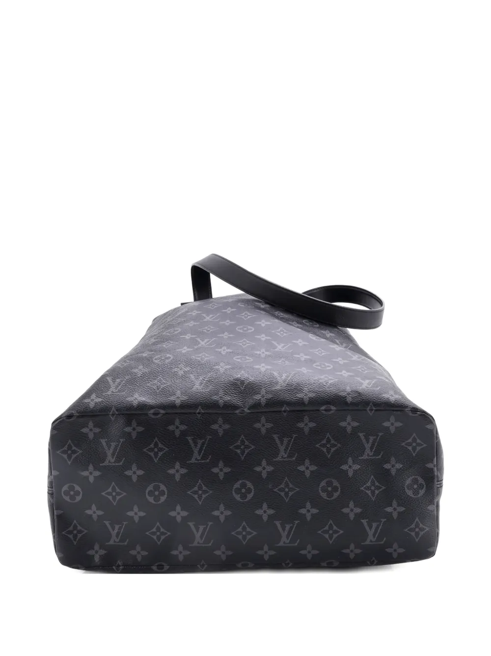 Pre-owned Louis Vuitton Cabas Light Drawstring Bag Monogram Eclipse Canvas Shoulder Bag In Black