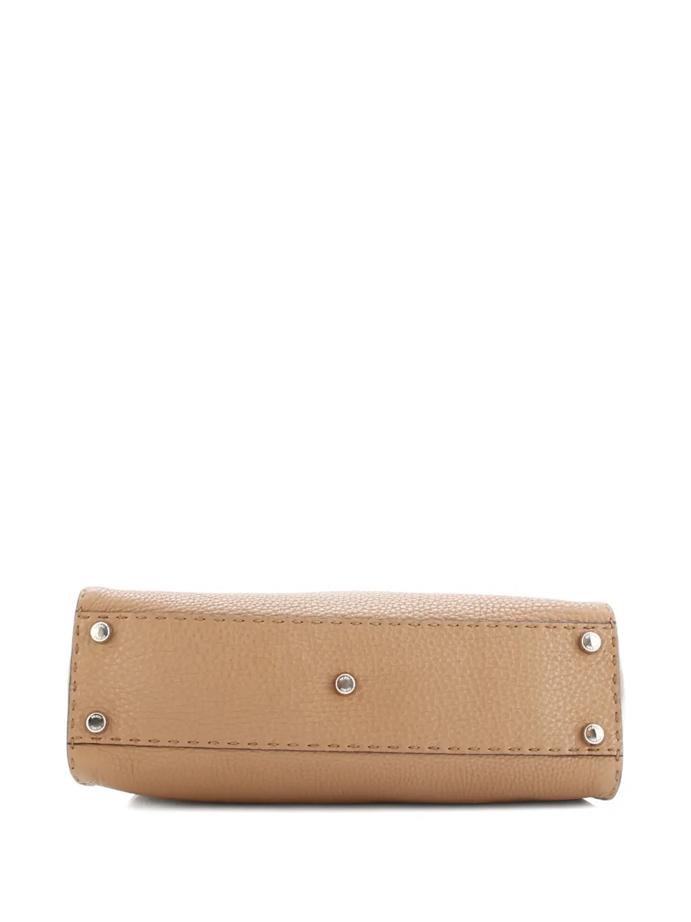 Pre-owned Fendi Selleria Peekaboo Bag Rigid Leather Regular Satchel In Brown