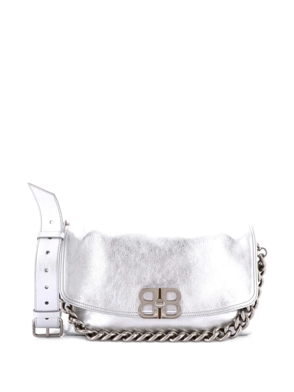 Balenciaga Pre-Owned BB Soft Flap Bag Leather Large shoulder bag - Argento