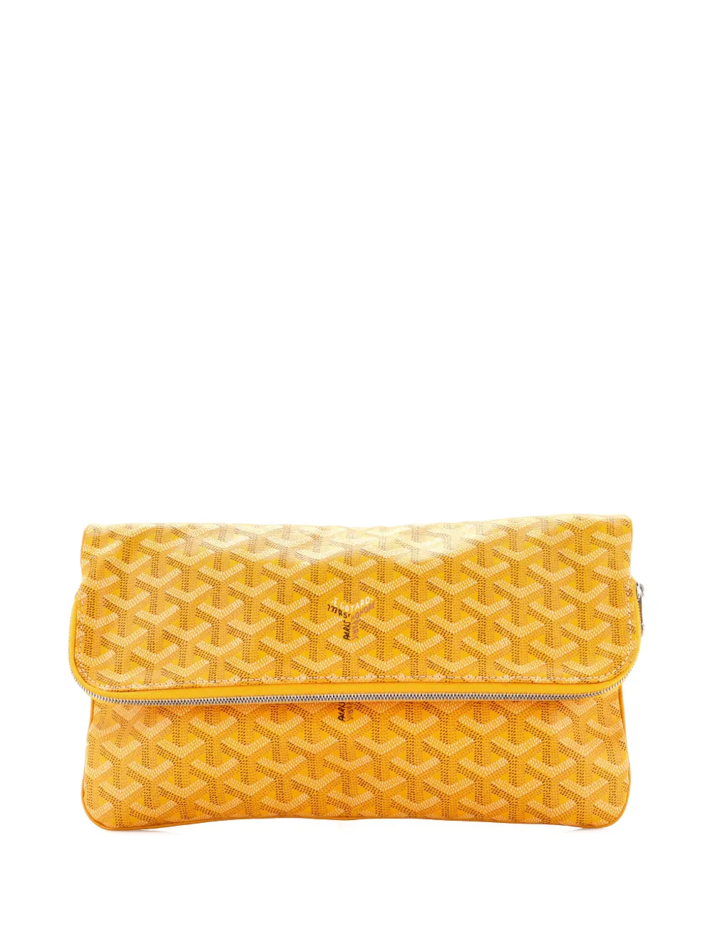 GOYARD Pre-owned Saint Marie Coated Canvas Clutch Bag In Yellow