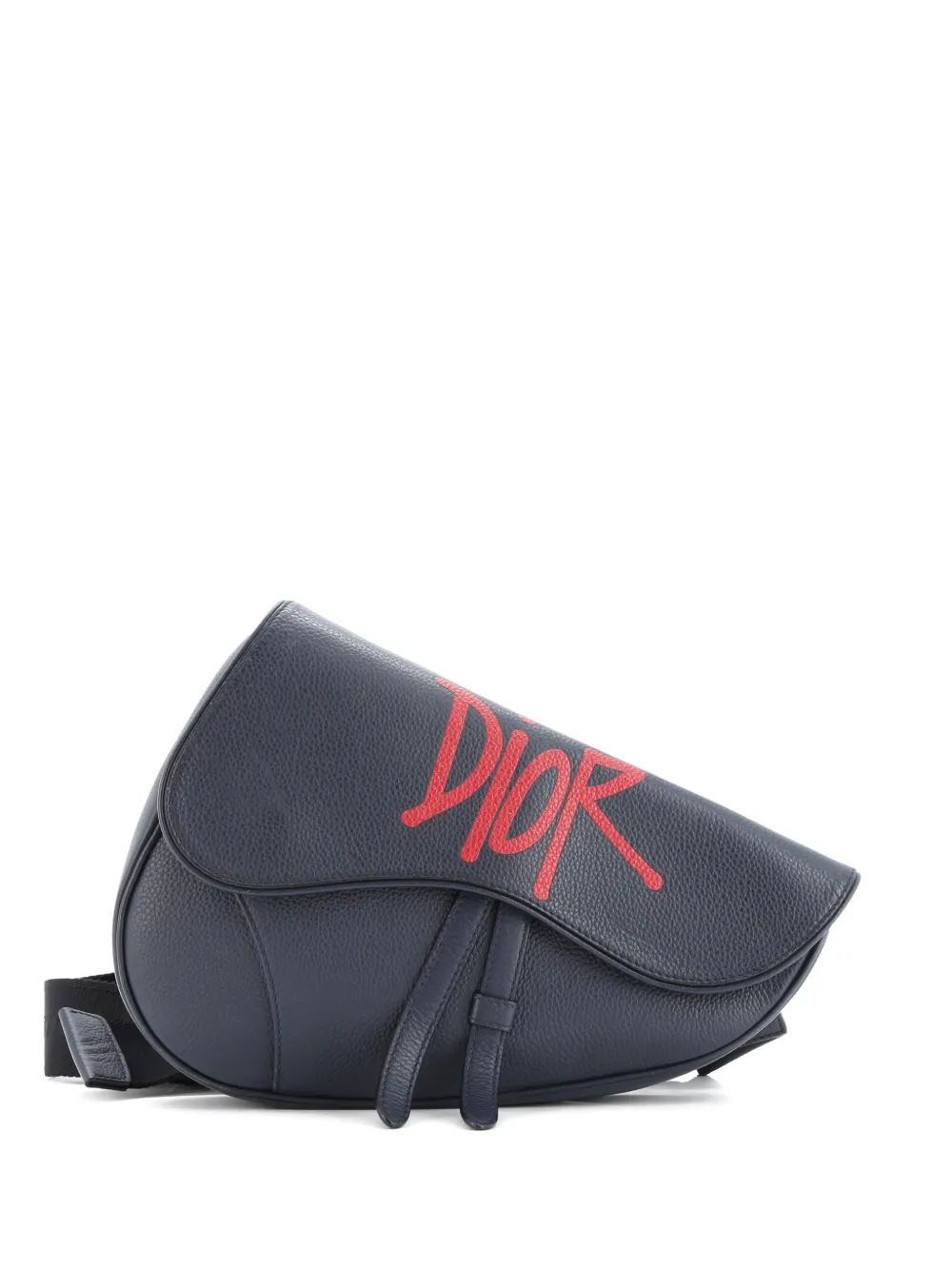 Christian Dior Pre-Owned Shawn Stussy Saddle Printed Leather crossbody bag - Blu