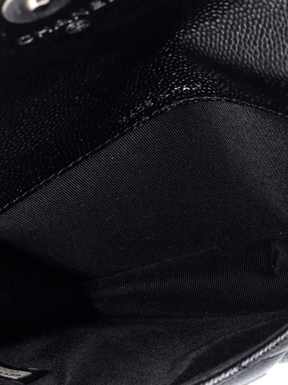 Pre-owned Chanel My Everything Flap Card Holder Quilted Caviar Belt Bag In Black