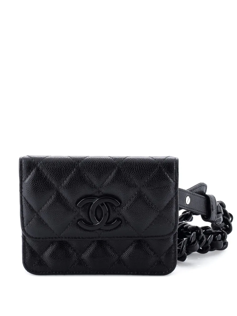CHANEL Pre-Owned My Everything Flap Card Holder Quilted Caviar belt bag - Nero