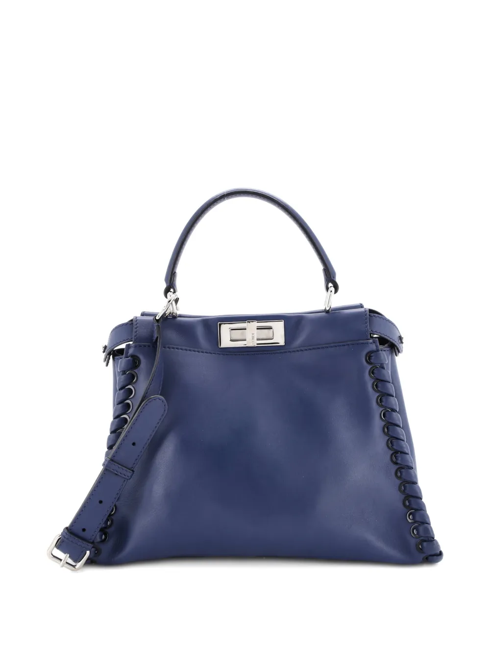 FENDI Pre-owned Peekaboo Bag Whipstitch Leather Regular Tote Bag In Blue