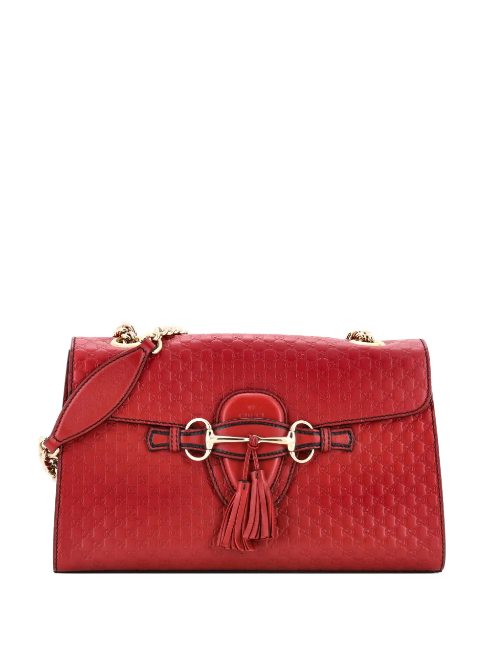 Gucci Pre-Owned Emily Chain Flap Bag Microguccissima Leather Medium shoulder bag - Rosso
