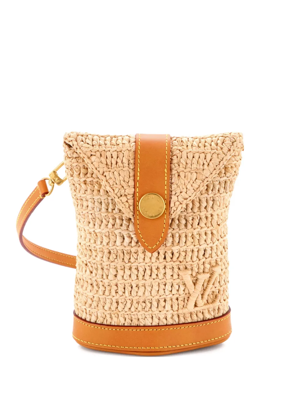 Louis Vuitton Pre-Owned Envelope Pouch Raffia and Leather crossbody bag - Neutrals
