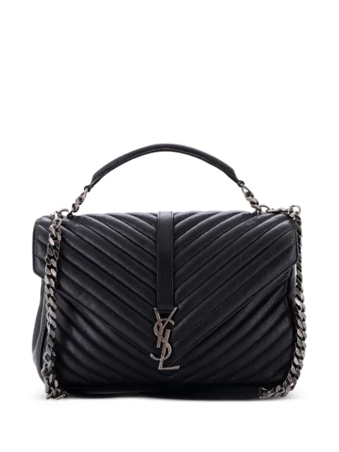 Saint Laurent Pre-Owned Classic Monogram College Bag Matelasse Chevron Leather Large shoulder bag