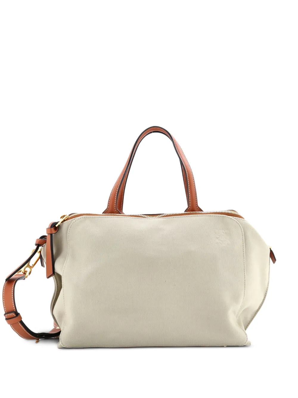 Loewe Pre-Owned Double Zip Canvas and Leather shoulder bag - Verde