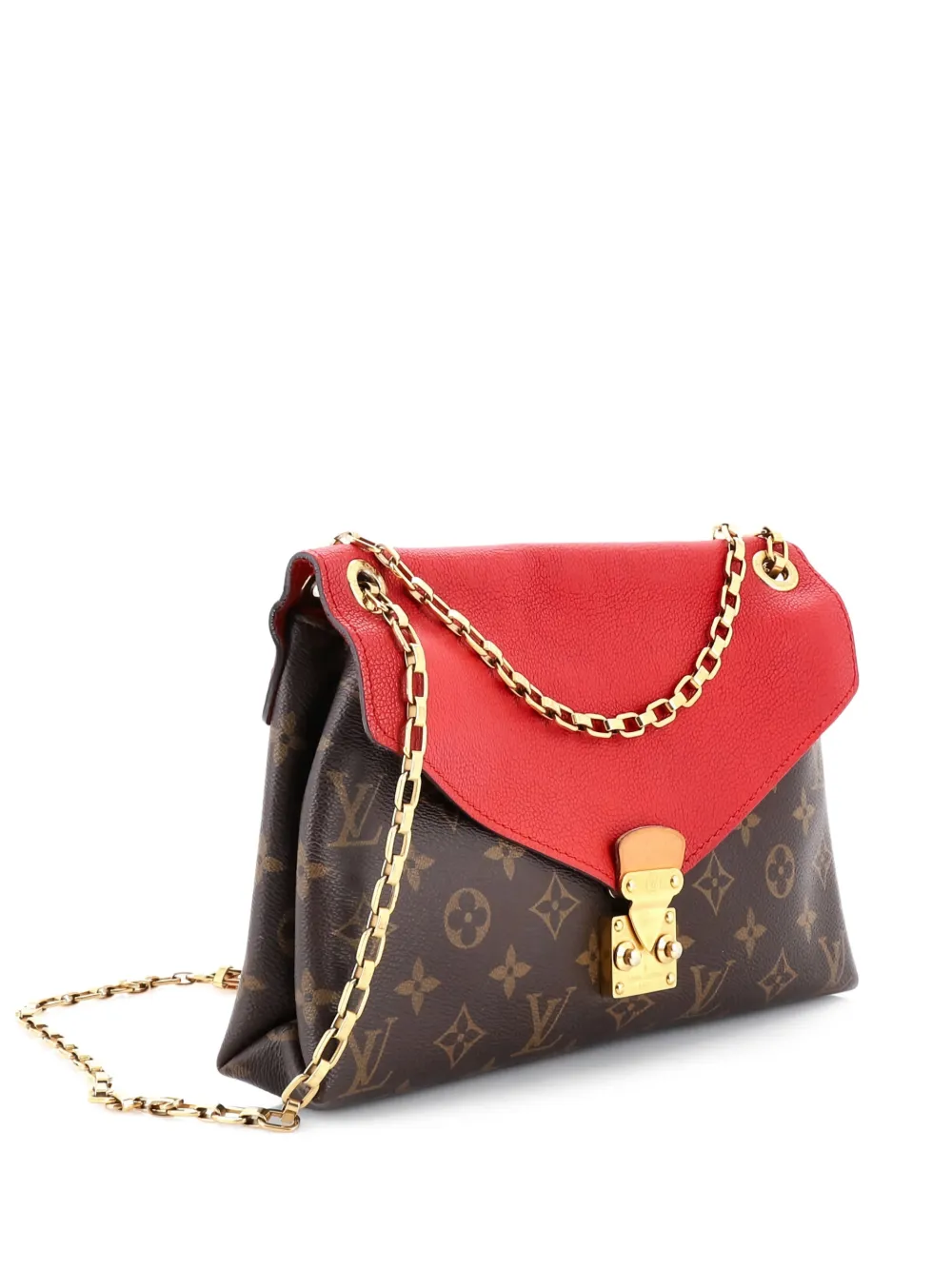 Louis Vuitton Pre-Owned Pallas Chain Monogram Canvas and Calfskin shoulder bag - Marrone