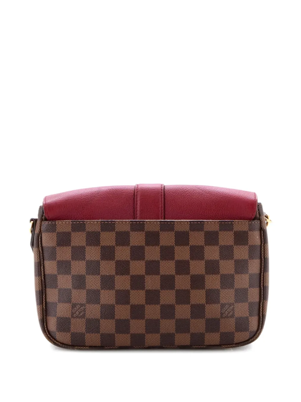 Pre-owned Louis Vuitton Clapton Handbag Damier And Leather Pm Crossbody Bag In Brown